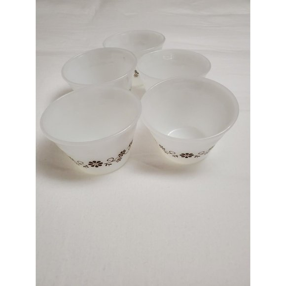 Vintage Dynaware Pyr-o-Rey Brown Daisy Mini Casseroles~Bowls~Custard Cup Lot 8 - Picture 4 of 12
